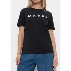 Marni T-Shirts*T-shirt med logo Sort