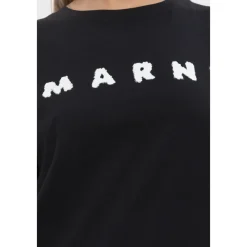 Marni T-Shirts*T-shirt med logo Sort