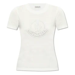 Moncler T-Shirts*T-shirt med logo Hvid