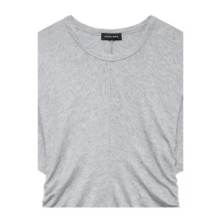 Anine Bing T-Shirts*T-shirt med rynket side Grå