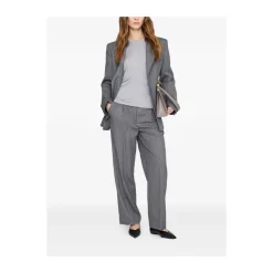 Anine Bing T-Shirts*T-shirt med rynket side Grå