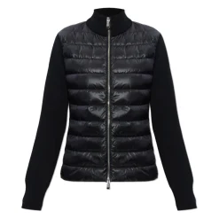 Moncler Striktrøjer & Sweatere*Turtleneck Cardigan med dunfyld Sort