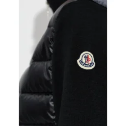 Moncler Striktrøjer & Sweatere*Turtleneck Cardigan med dunfyld Sort