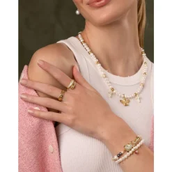 Nialaya Smykker*Twisted Panther Ring Gul