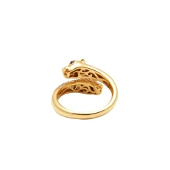 Nialaya Smykker*Twisted Panther Ring Gul