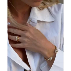 Nialaya Smykker*Twisted Panther Ring Gul