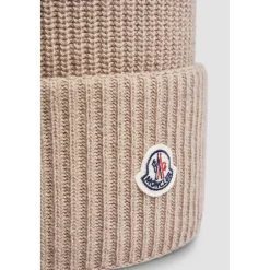 Moncler Huer & Kasketter*Uld Beanie Hue Klassisk Stil Beige