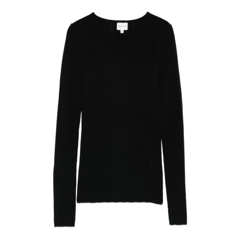 Birgitte Herskind Striktrøjer & Sweatere*Uld Crewneck Sweater Sort