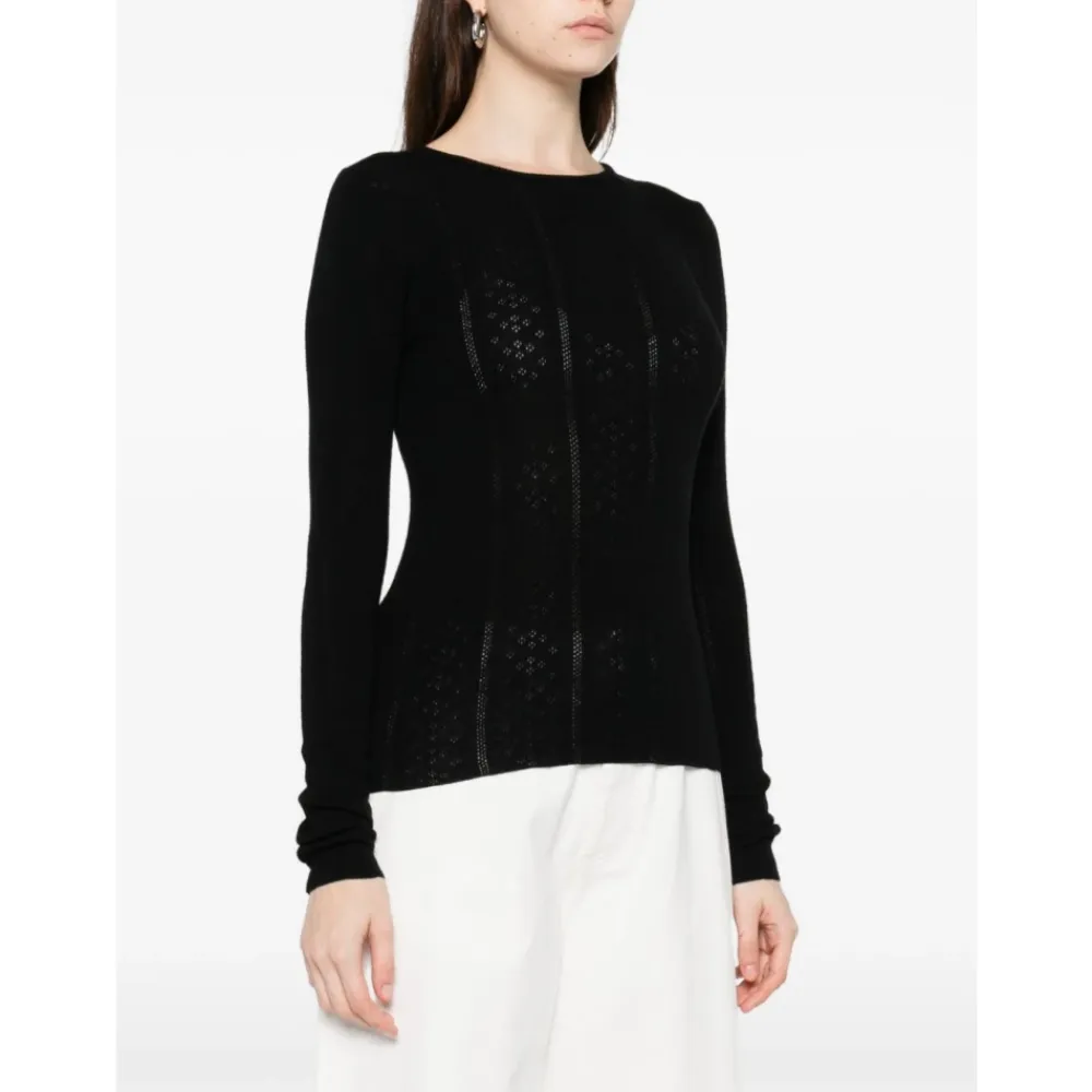 Birgitte Herskind Striktrøjer & Sweatere*Uld Crewneck Sweater Sort