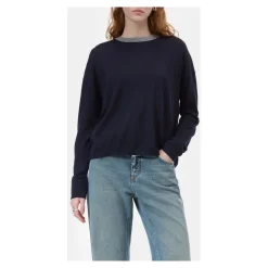 Closed Sweatshirts*Uld- og silkeblandingsbluse Blå