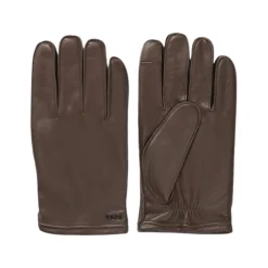 Hugo Handsker*Uldforede handsker i læder Brun