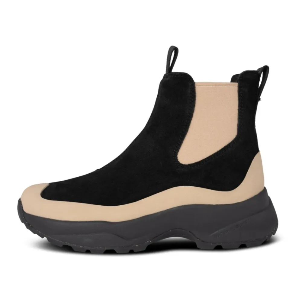 Woden Støvler|Chelsea Boots*Vandtæt Chelsea City Støvle i Ruskind Sort