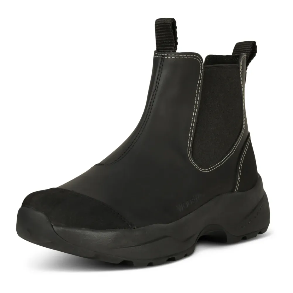 Woden Støvler|Chelsea Boots*Vandtætte gummistøvler med fiskeskinddetaljer Sort