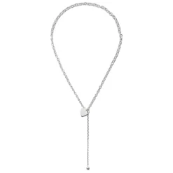 Gucci Smykker*Varemærke Lariat halskæde i sterlingsølv med hjertemotiv Grå