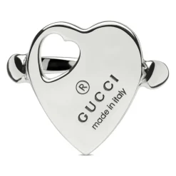 Gucci Smykker*Varemærke Ring i sterlingsølv med hjertemotiv Grå