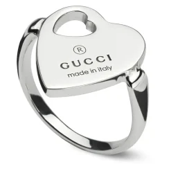 Gucci Smykker*Varemærke Ring i sterlingsølv med hjertemotiv Grå