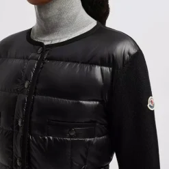 Moncler Jakker*Vatteret uld cardigan - Elegant klassiker Sort