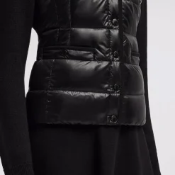 Moncler Jakker*Vatteret uld cardigan - Elegant klassiker Sort