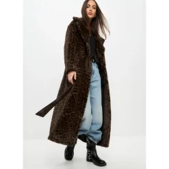 Cesare Gaspari Frakker*Vendbar Lang Vinter Faux Fur Frakke Sort