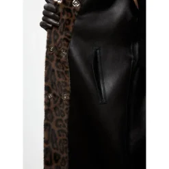 Cesare Gaspari Frakker*Vendbar Lang Vinter Faux Fur Frakke Sort