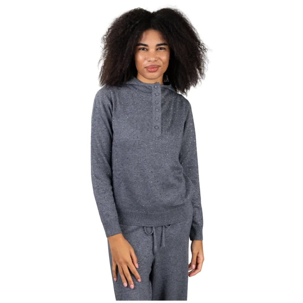 Seventy Striktrøjer & Sweatere*Venezia Hoodie Grå