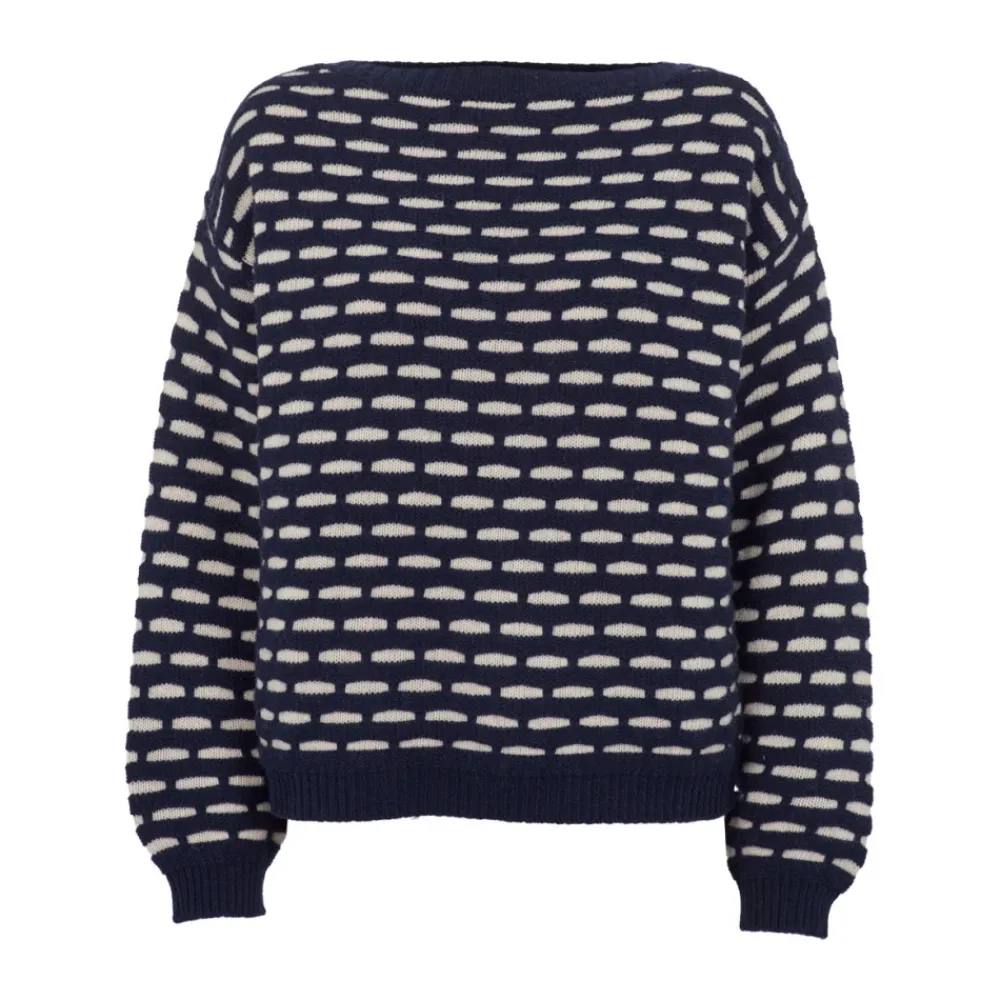Basic Apparel Striktrøjer & Sweatere*Wava Sweater - Mørke Strik Blå