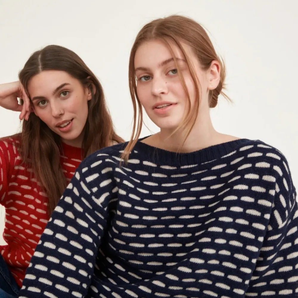 Basic Apparel Striktrøjer & Sweatere*Wava Sweater - Mørke Strik Blå