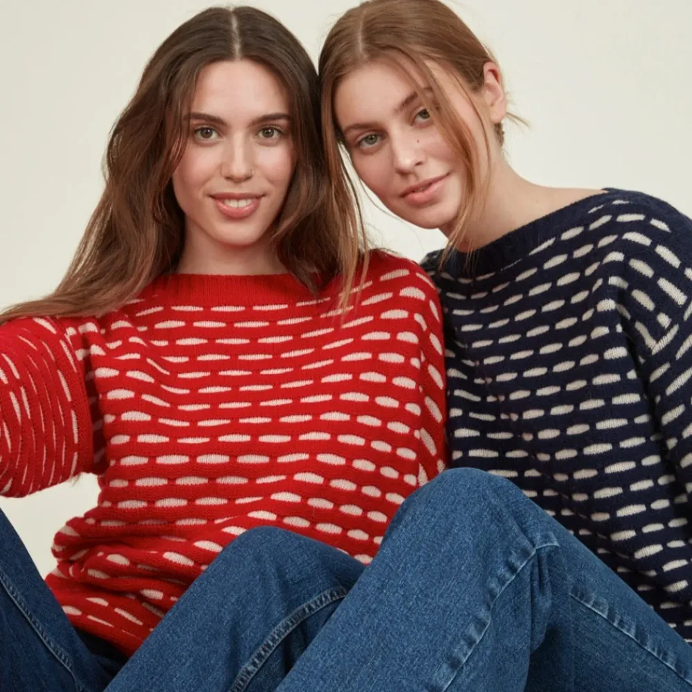 Basic Apparel Striktrøjer & Sweatere*Wava Sweater - Mørke Strik Blå