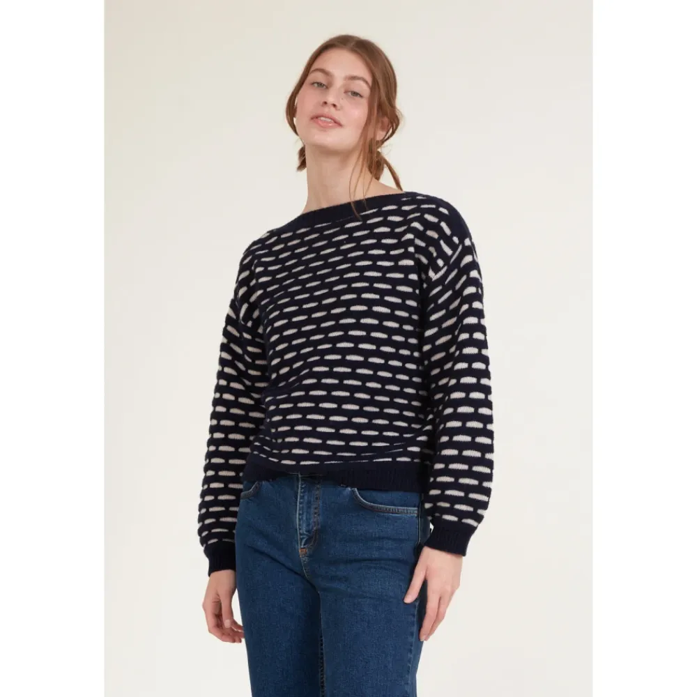 Basic Apparel Striktrøjer & Sweatere*Wava Sweater - Mørke Strik Blå