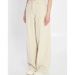 Haikure Bukser*Wide Leg Corduroy Pants Beige
