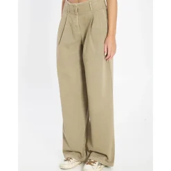 Golden Goose Bukser*Wide Leg Plisserede Fløjlsbukser Grøn