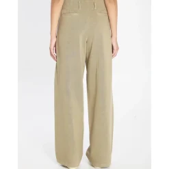 Golden Goose Bukser*Wide Leg Plisserede Fløjlsbukser Grøn