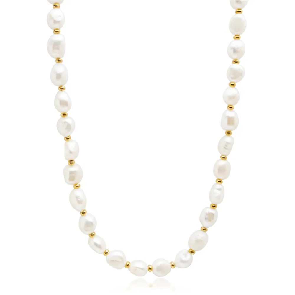 Nialaya Smykker*Women's Baroque Pearl Choker Gul