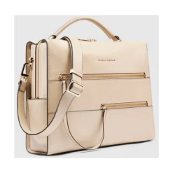 Piquadro Laptop Tasker*Women's laptop bag with iPad® compartment, shock absorbing and RFID protection Beige