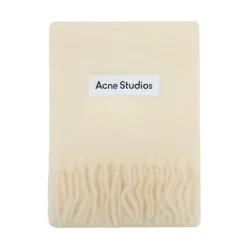 Acne Studios Tørklæder*Wool Logo Scarf Hvid