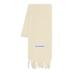 Acne Studios Tørklæder*Wool Logo Scarf Hvid