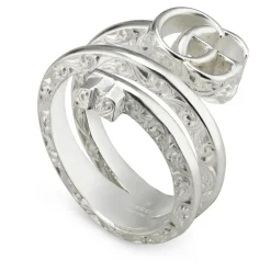 Gucci Smykker*YBC770719001 - 925 Sterling Sølvring med Double G Grå