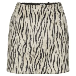 ROTATE Birger Christensen Nederdele*Zebra Print Flare Nederdel Beige