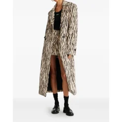 ROTATE Birger Christensen Nederdele*Zebra Print Flare Nederdel Beige